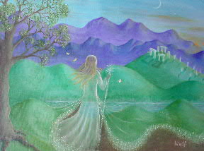 Brigit's Mantle faery art by Bernadette Wulf