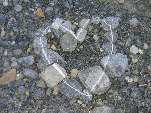 messae from the stone people - heart rocks